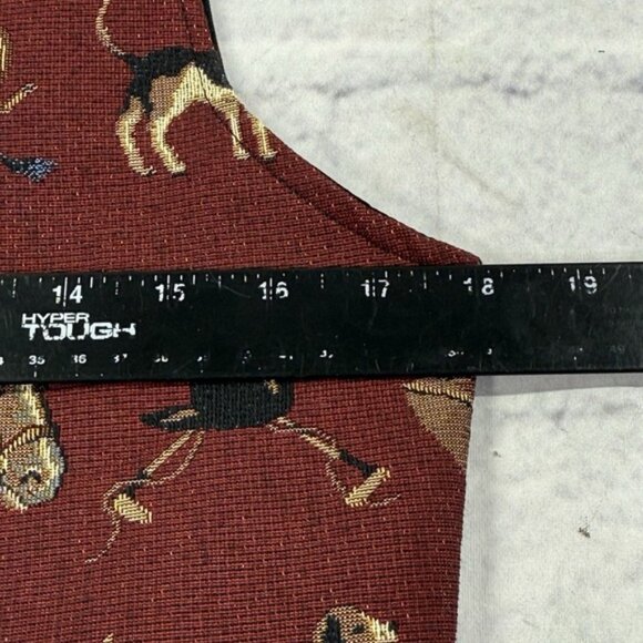 Vintage Orvis Vest Womens Size S Horse Equestrian Dog Tapestry Button USA 90s - Picture 5 of 13